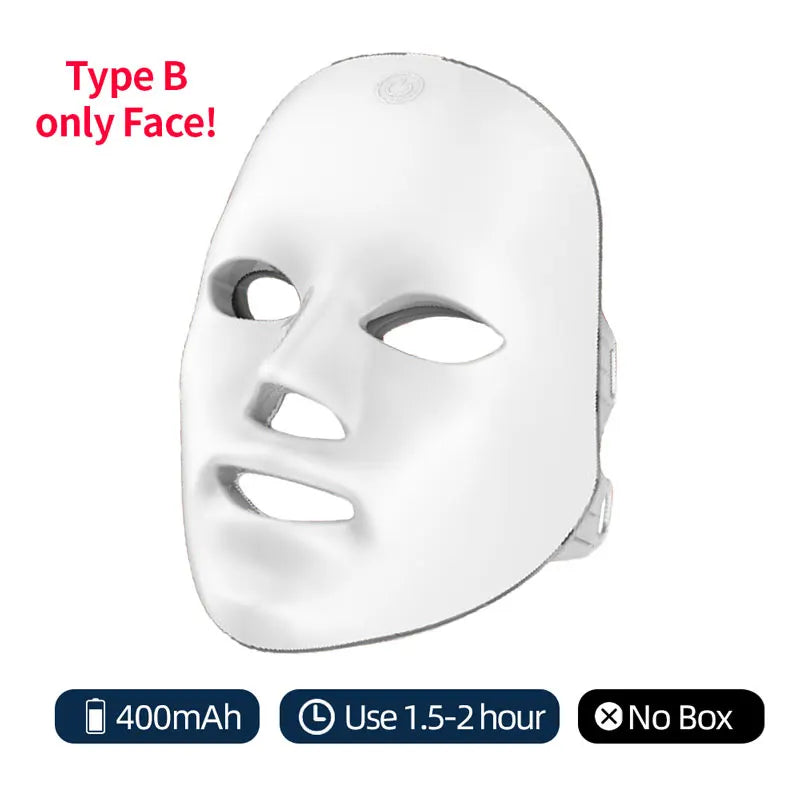Machine de beauté du visage à LED sans fil, 7 couleurs, Photon, pour resserrer la peau du visage, rajeunissement, masque facial