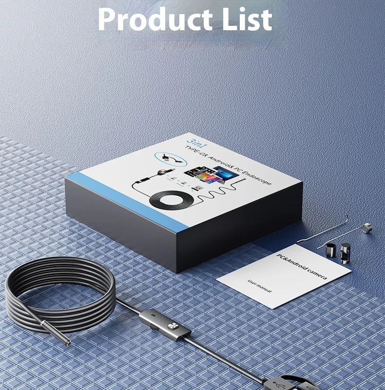 Caméra endoscopique USB Android type-c, câble rigide de 7.0mm, PC, téléphone Android, tuyau d'endoscope, Mini caméra d'inspection