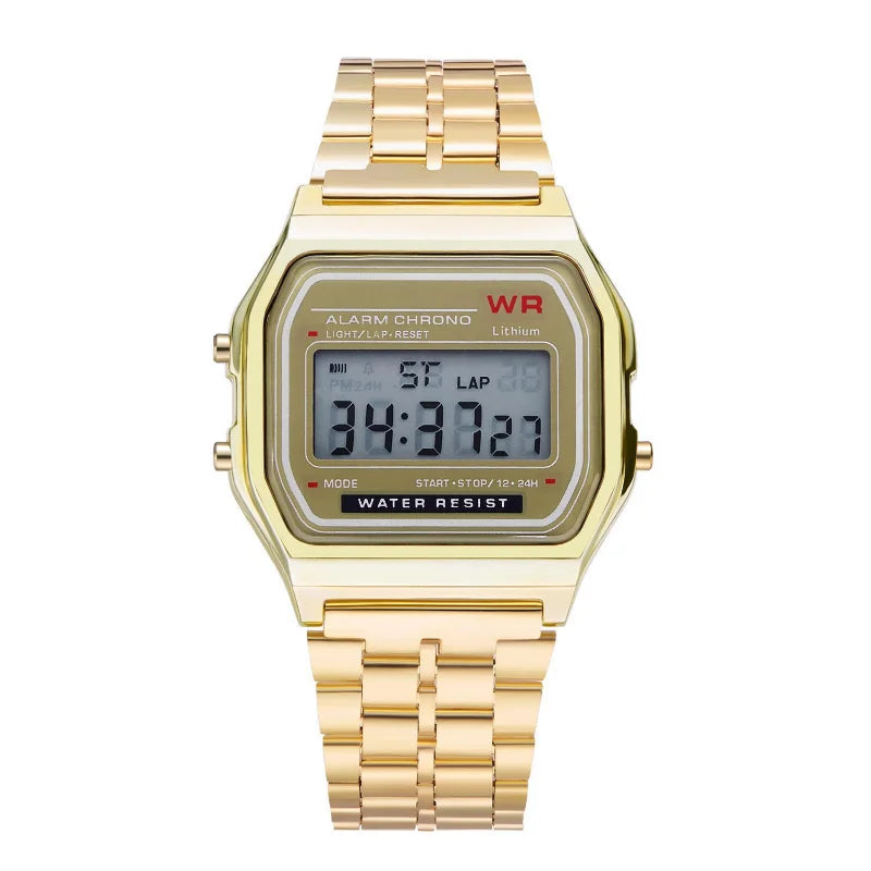 F91W montre à bracelet en acier Non étanche pour femmes, hommes, horloge d'affaires, montre de sport numérique LED multifonctionnelle, horloge électronique
