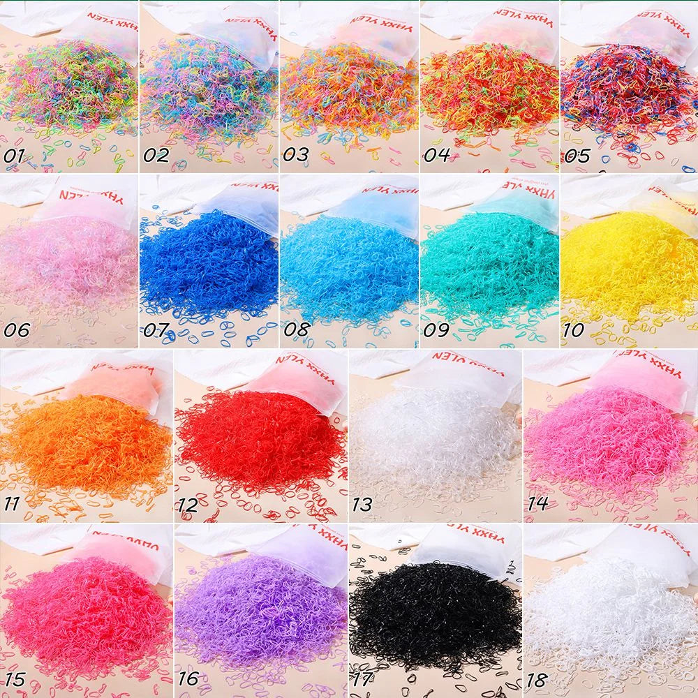 500 pièces/ensemble filles coloré élastique jetable doux élastique cheveux cravate bandeau enfants élastique pour queue de cheval bandes enfants accessoires
