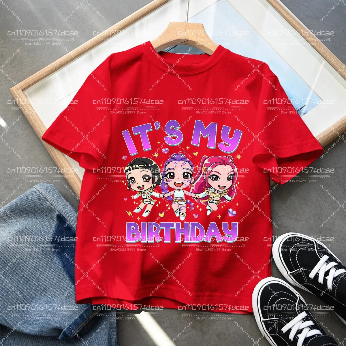 T-shirt Fun Huntrix Kpop Demon Hunters 2026 pour garçons et filles fans, cadeau d'été, col rond, manches courtes, t-shirt tendance pour enfants