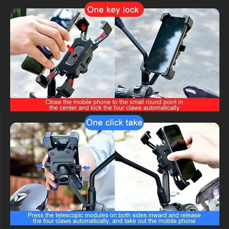 360° Rotatable Electric Bicycle Phone Holder for Smartphone Riding MTB Bike Moto Motorcycle Stand GPS Bracket Non-slip Cycling