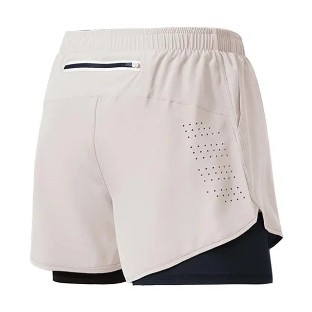 Short de course pour hommes séchage rapide Fitness noir Double couche Shorts hommes nouveau Sport entraînement musculation pantalon court