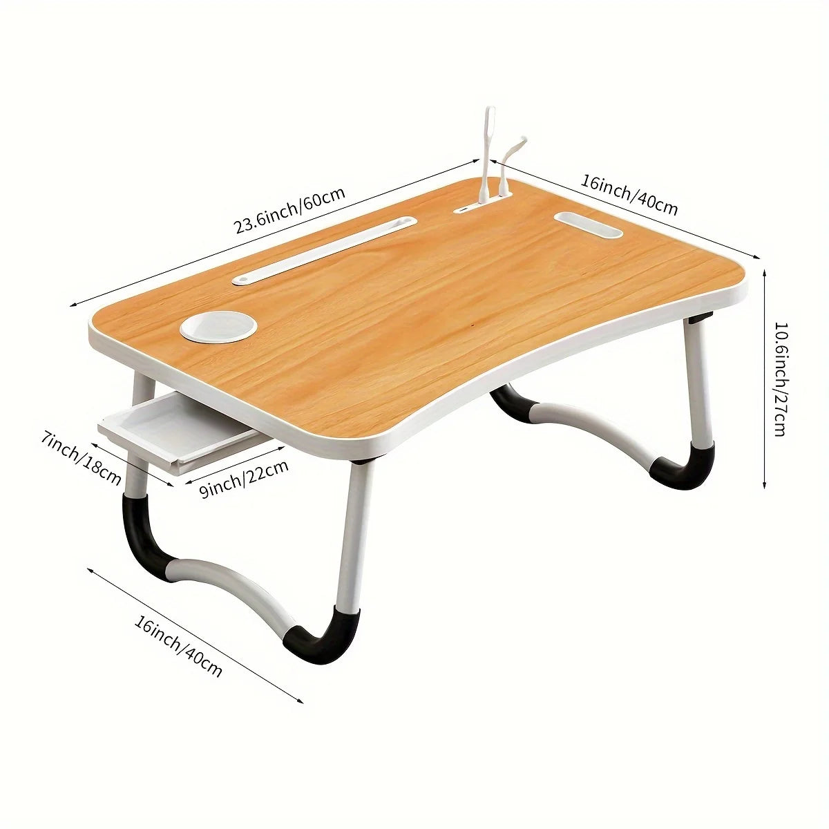 Table d'ordinateur portable ultra large et portable, pliable, pour lit ou au bureau. Bureau d'ordinateur, table de bureau, mobilier de bureau, bureau pour ordinateur portable en position debout.
