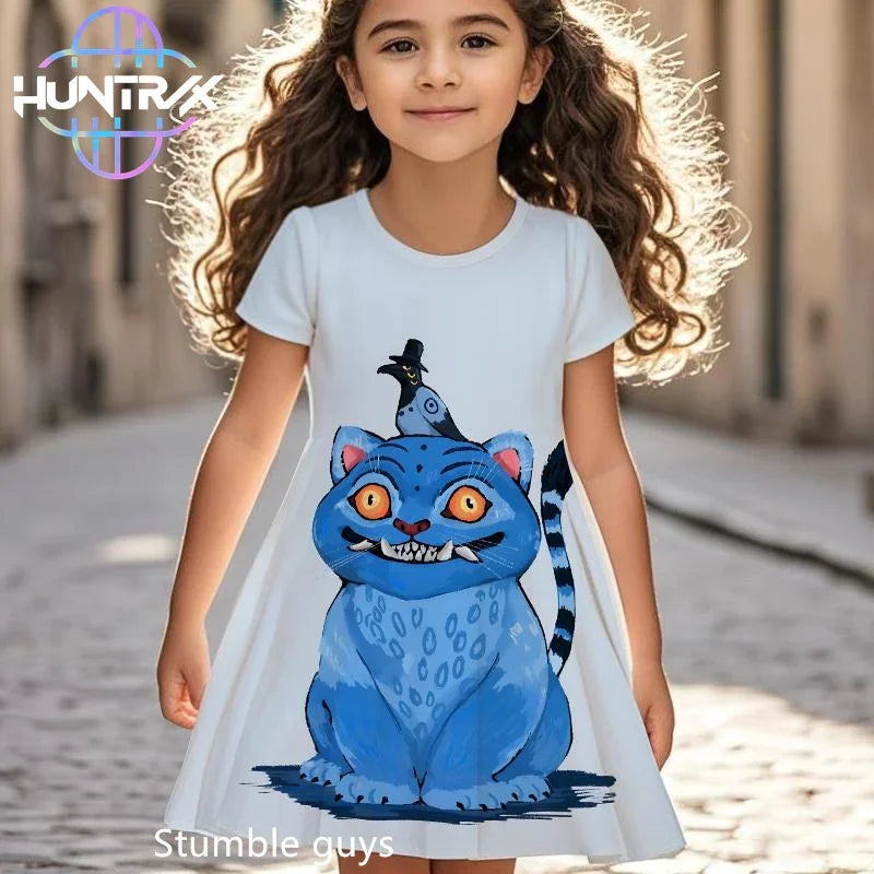 Robe d'été pour filles Kpop Demon Hunters, robe de plage à manches courtes, pyjama décontracté, motif dessin animé anime