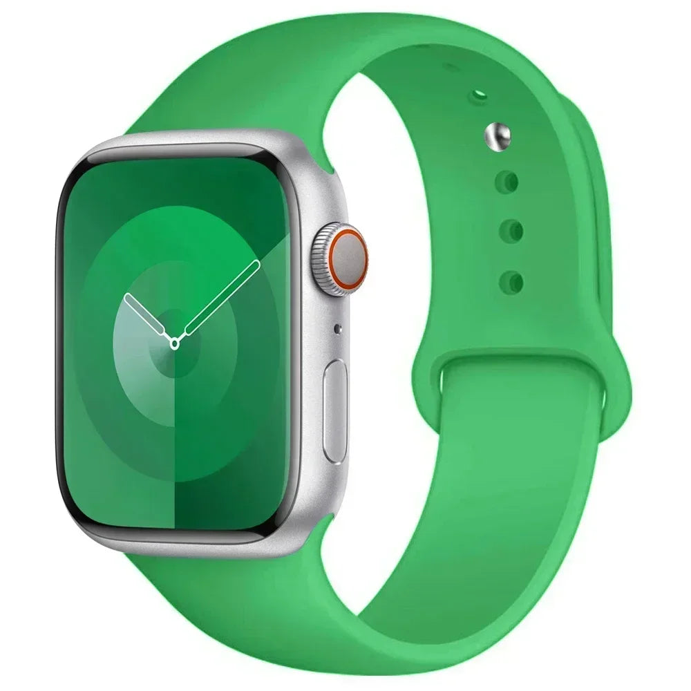 Bracelet en Silicone pour Apple Watch, 44mm 45mm 40mm 41mm 42-46mm, bracelet de sport iwatch série 8 7 6 5 4 9 10 11 SE-Ultra 2/3 49mm