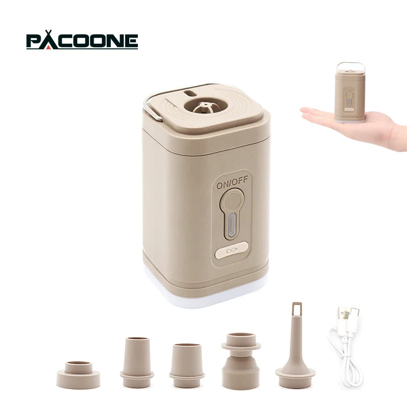 PACOONE pompe de gonflage sans fil Portable extérieur Mini compresseur d'air coussin d'air lit anneau de bain pompe à Air multifonction