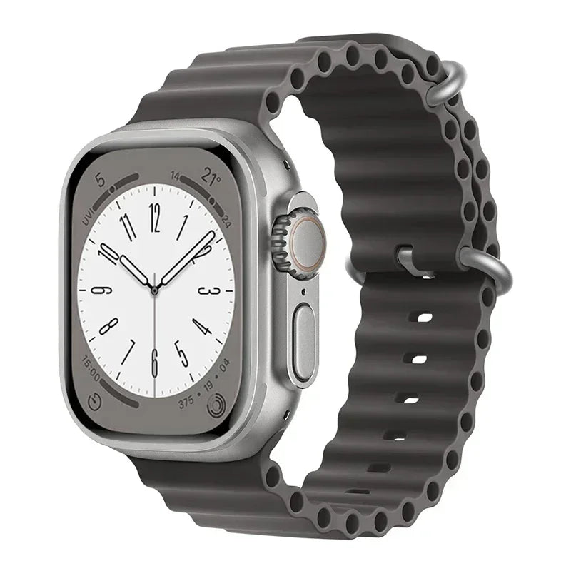 Bracelet océan en Silicone pour bracelets de montre Apple 45mm 46mm 40mm Ultra 2 49mm 44mm 41mm 38-42mm bracelet de sport série 10 9 8 7 6 5 4 SE