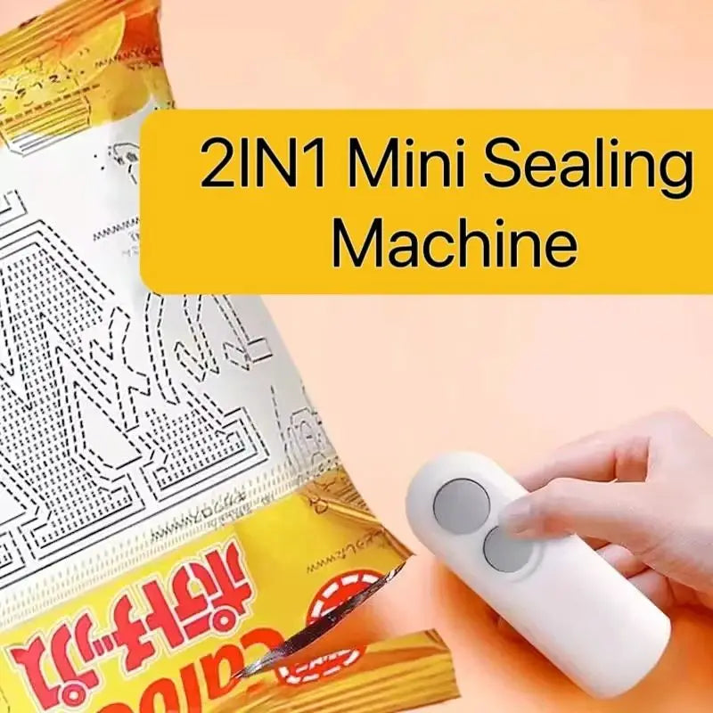 Mini Machine à sceller les aliments 2 en 1, rechargeable par USB, sac de rangement, emballage en plastique, scelleuse à Clip, thermo scelleuse à main