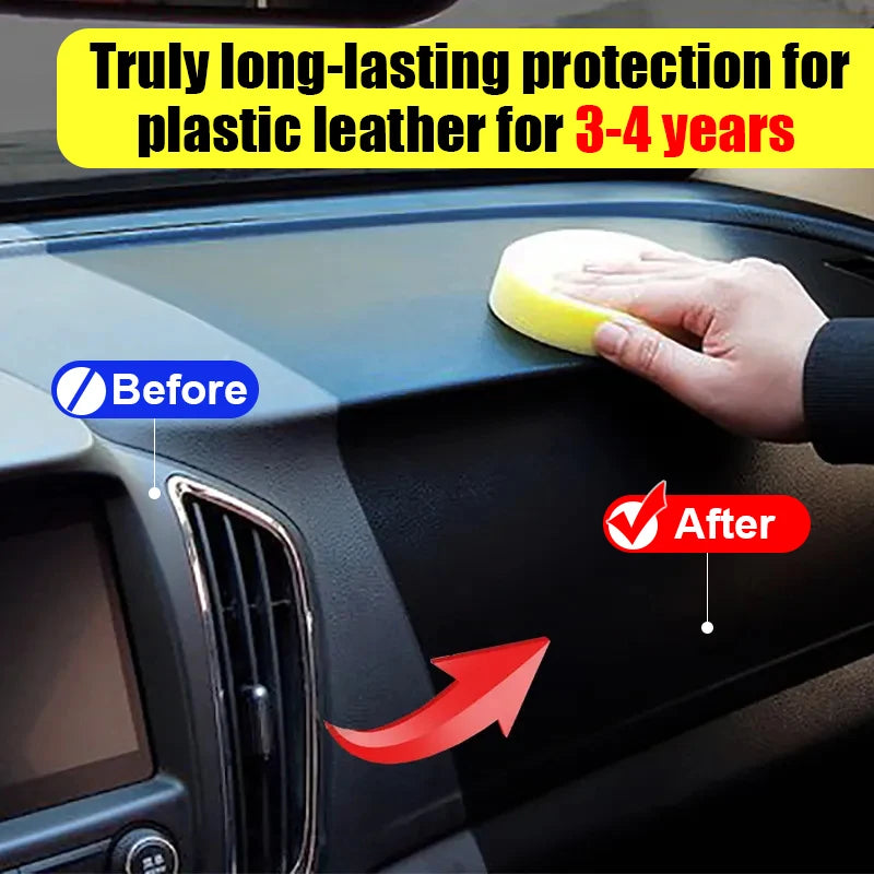 Rénovateur de plastique automobile, effet brillant noir, revêtement longue durée, produits de nettoyage et de polissage pour cuir
