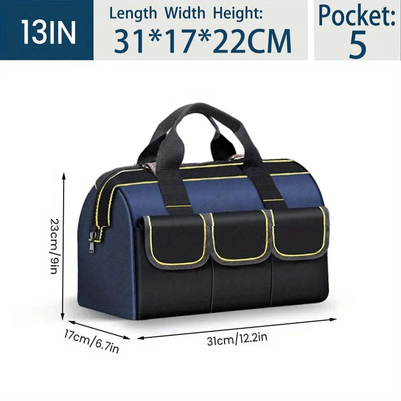 Sac à outils multifonctionnel grande capacité en toile Oxford imperméable et résistante à l'usure, idéal pour la réparation et le rangement d'outils