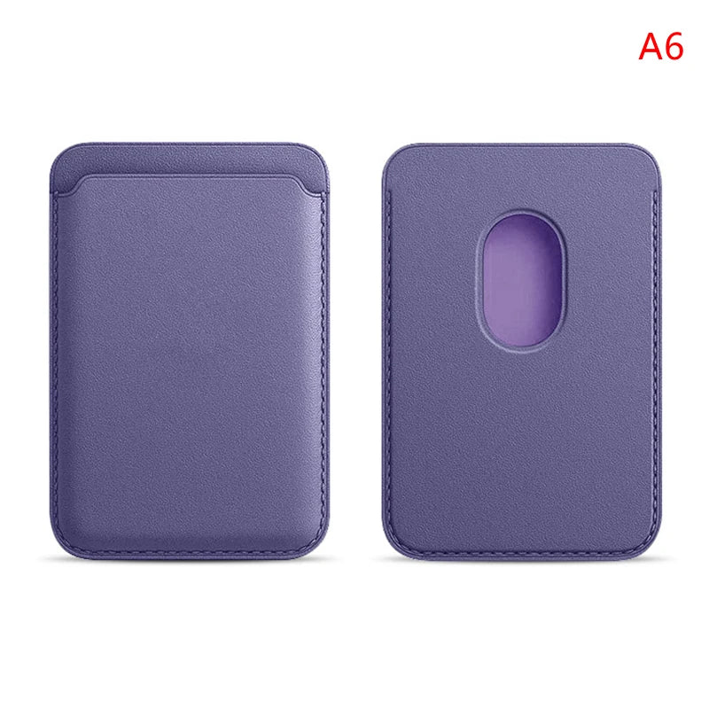 Étui porte-carte magnétique IPhone 16 15 13 14 12, pochette pour cartes, étui en cuir Magsafing avec autocollant arrière, housse de poche pour cartes