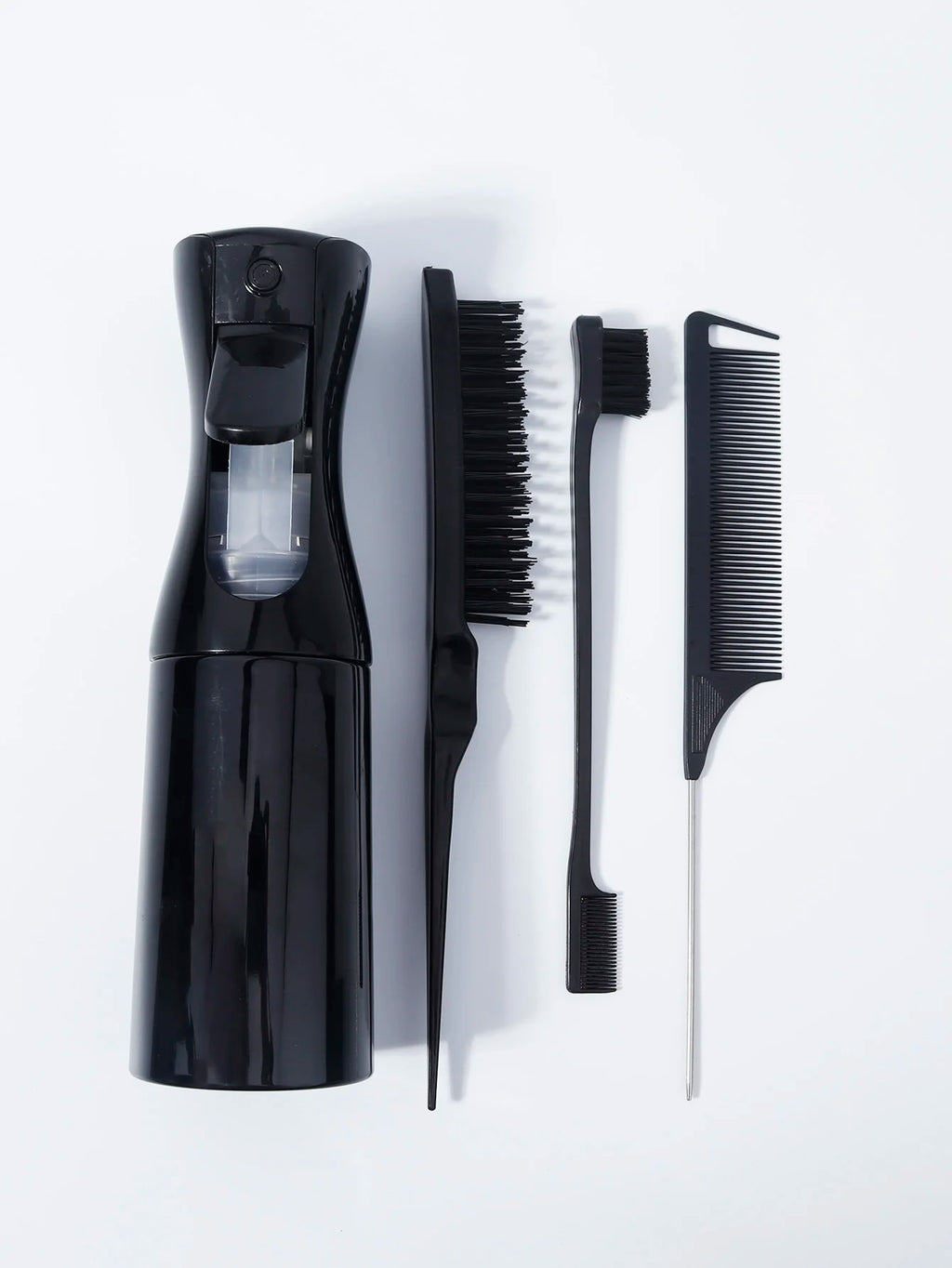 4pcs/Set Hairdressing Tools Set spray Bottle Rat Tail Comb Teasing Hair Brush Edge Control Hair comb For Combing Smoothing Hair