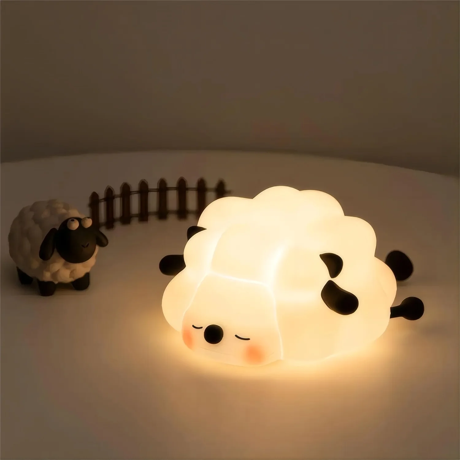 Lampe de nuit mignonne en silicone souple, renard et lapin, veilleuse de chambre d'enfant à intensité variable, rechargeable, avec minuterie et capteur tactile