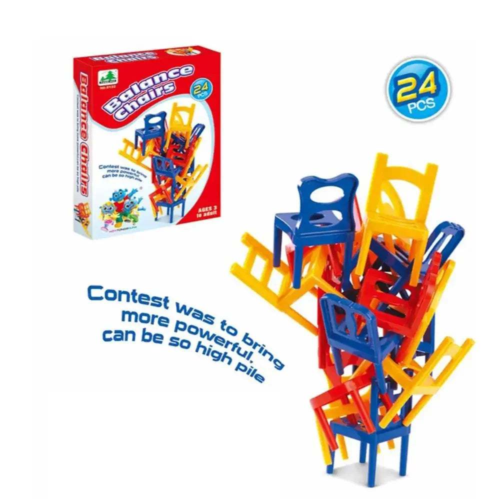 Chaise pliante pour enfants, jeu d'équilibre, jeu de bureau amusant, chaise d'équilibre pour adultes et enfants, jeu d'empilage, jouet interactif, cadeau