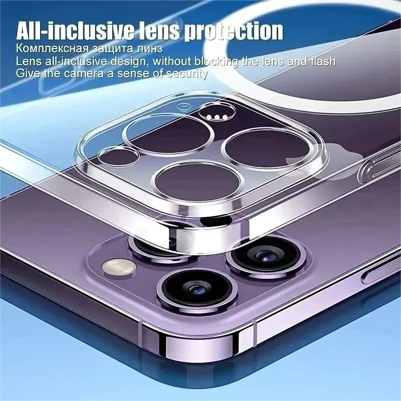 Nouvelle coque antichoc pour iPhone 15, 14, 13, 12, 11 Pro Max, en polycarbonate, résistante au jaunissement, avec chargement magnétique, antidérapante et ultra-fine