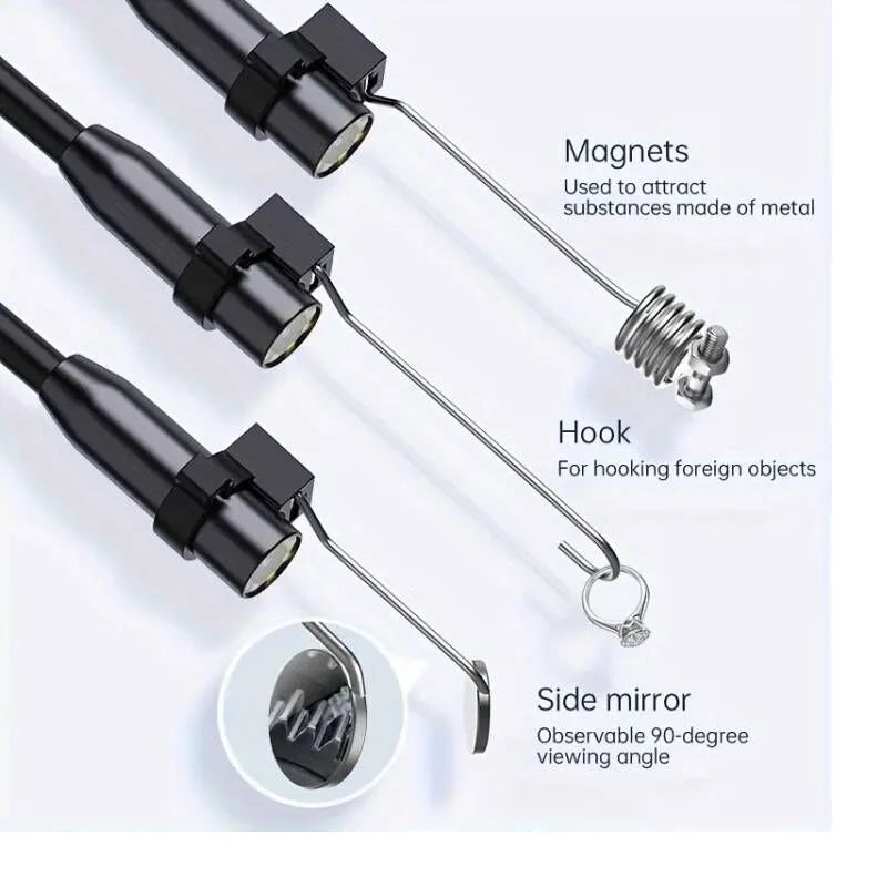 Caméra d'inspection endoscopique USB avec lumière, Endoscope avec caméra serpent Semi-rigide, caméra d'inspection USB étanche pour type-c