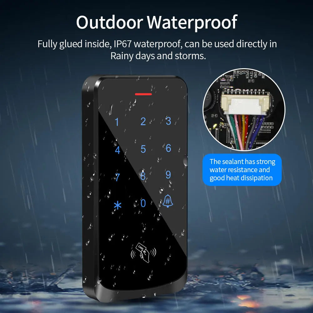Clavier de contrôle d'accès tactile rétro-éclairé, étanche IP68, RFID 125KHz EM, clavier d'accès extérieur, ouvre-porte, lecteur Wiegand