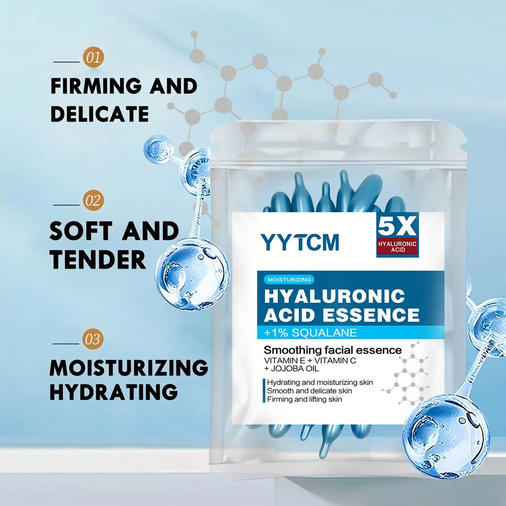 Capsules d'essence hydratante intense à l'acide hyaluronique, sérum hydratant et illuminateur pour la peau (0,4 g x 30 capsules) - 1 sachet