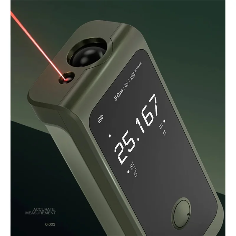 Télémètre laser intelligent avec affichage LED et ruban laser numérique rechargeable, portée de 50 m