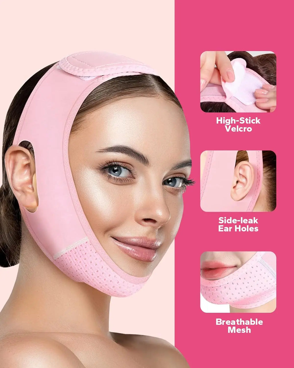 Masque en V réutilisable, correcteur de double menton, patch pour menton, mentonnière, ceinture en V, masque facial en V pour visage relâché
