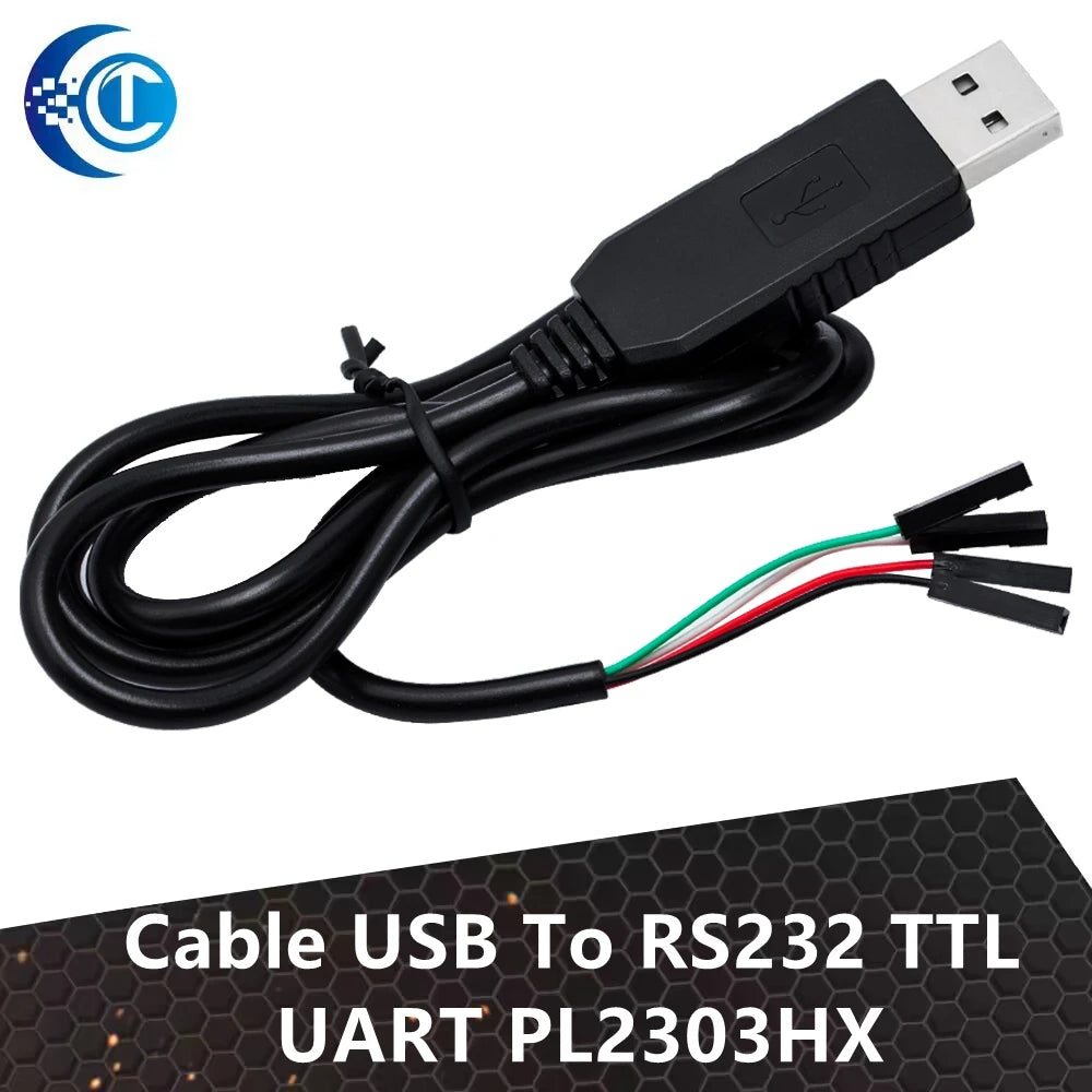 1 câble de module USB vers COM : convertisseur automatique USB vers RS232 TTL UART avec PL2303HX