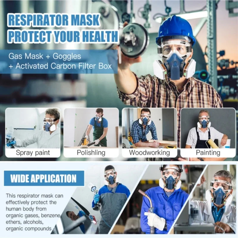 Nouveau 7502 masque respiratoire masque de protection industrie peinture pulvérisation poussière masque à gaz avec 501 5N11 6001CN demi-masque chimique