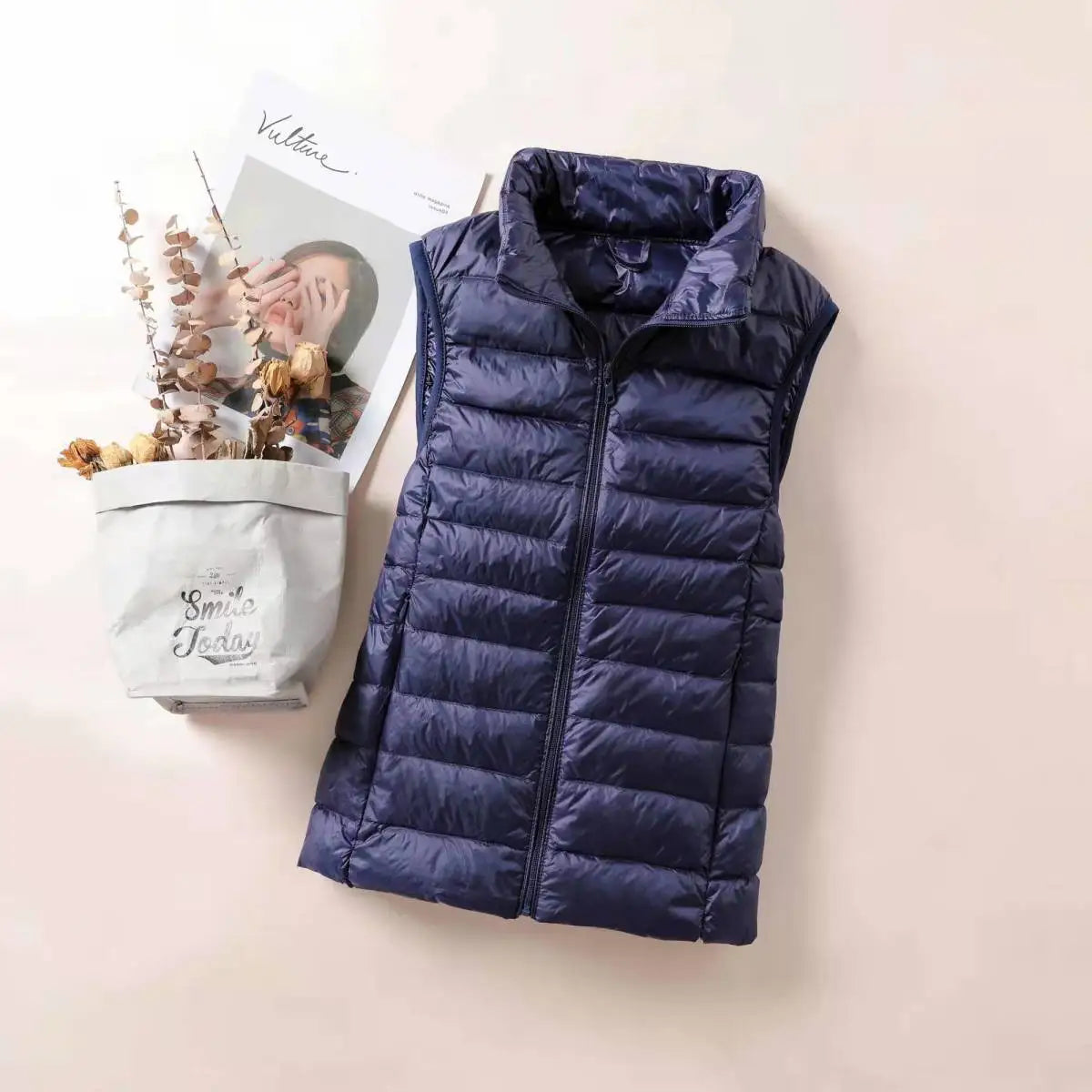 Gilet en duvet Ultra léger pour femmes, veste sans manches, Slim, Portable, léger, coupe-vent, nouvelle collection 2024