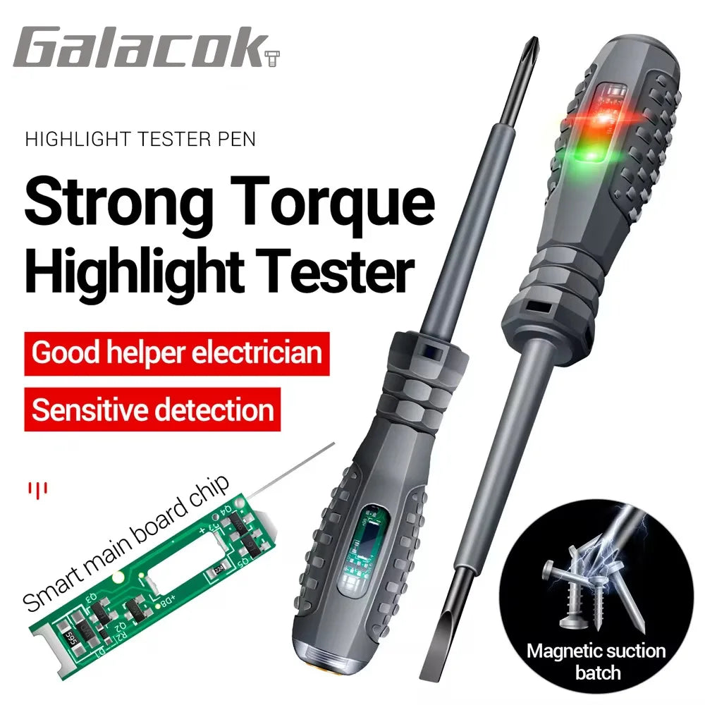 Tournevis de Test d'électricien multifonctionnel, stylo de Test d'induction AC sans contact, testeur de tension 70-600V, lumières d'induction rouges et vertes