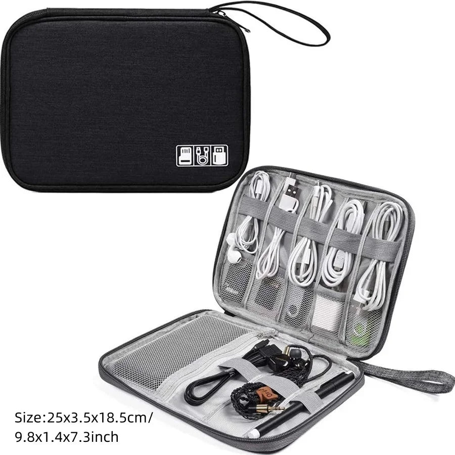 Sac de rangement de câbles étanche, organisateur d'accessoires électroniques numériques, étui de rangement de câbles de voyage Portable pour chargeur de câbles