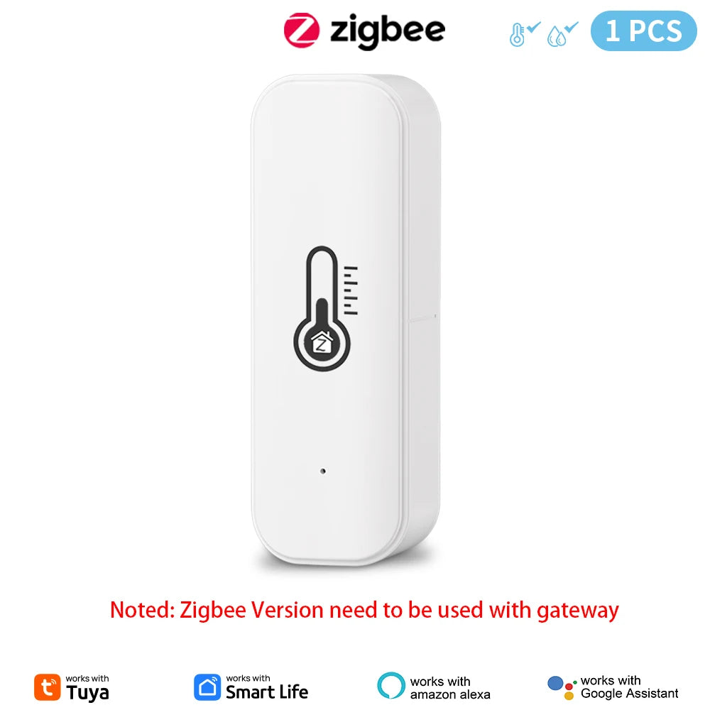 Tuya WiFi/ZigBee Temperature and Humidity Smart Home Thermometer Hygrometer APP Remote Alarm Work with Alexa Google Home
