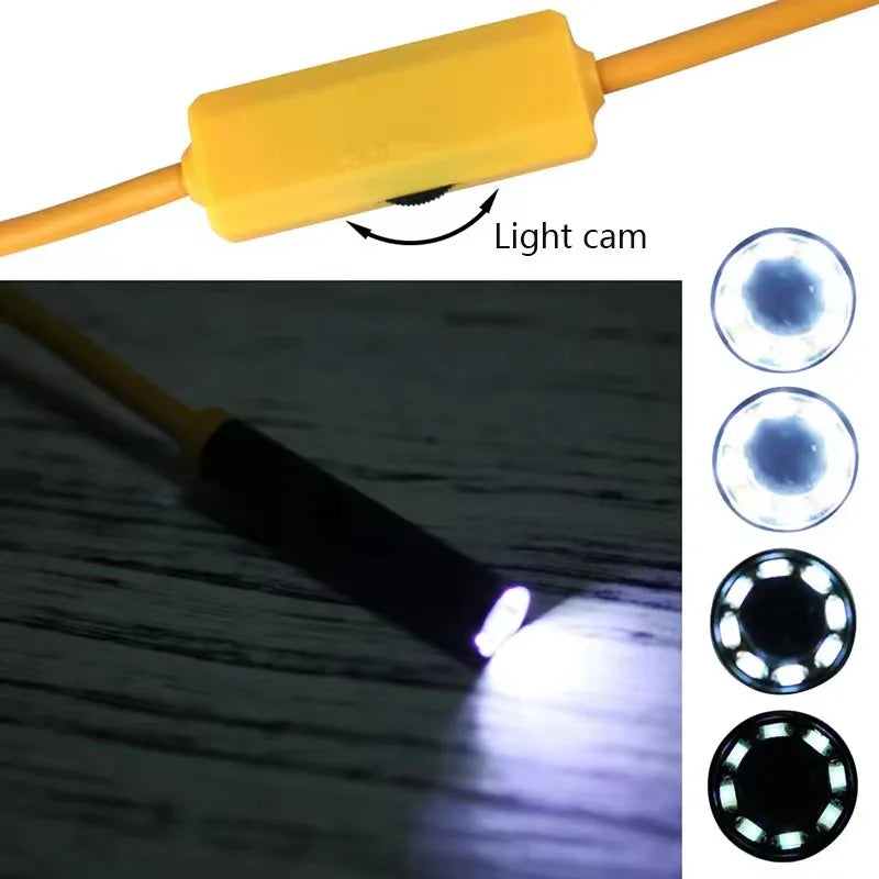 Caméra d'endoscope à câble souple flexible avec sonde de 12 mm et port Type-C, compatible avec PC Xiaomi et système d'imagerie haute qualité HUAWEI