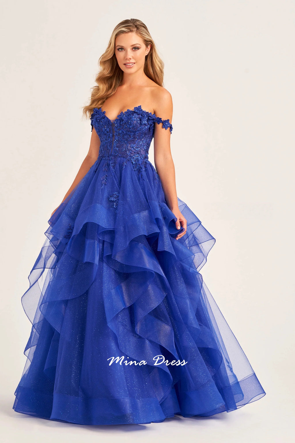 Robe de soirée Mina à bretelles amovibles, robe de fête élégante et luxueuse pour femme, dos nu sans manches, ornée d'appliqués de dentelle, style bal de promo