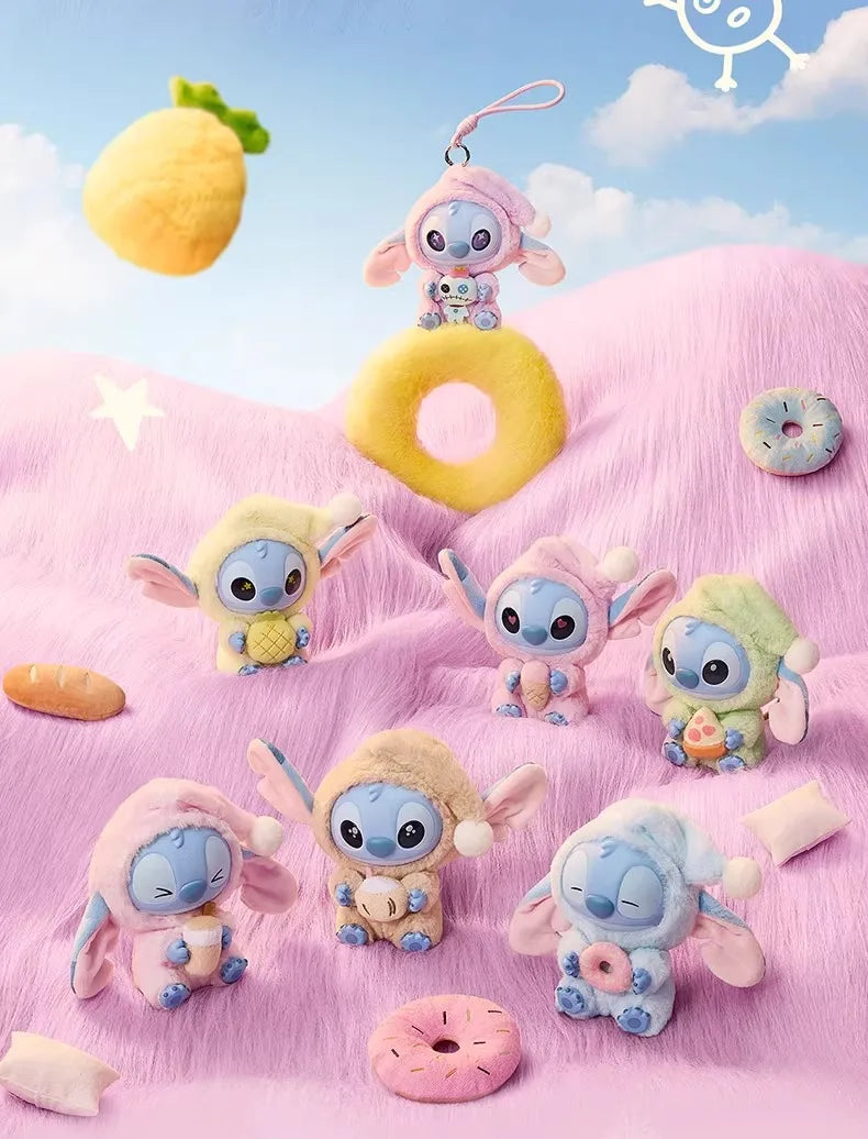 Boîte aveugle série Stitch Eat Something Before Sleep, boîte mystère, jouet, figurine de dessin animé, poupée pendentif, ornements, cadeau de noël pour enfant
