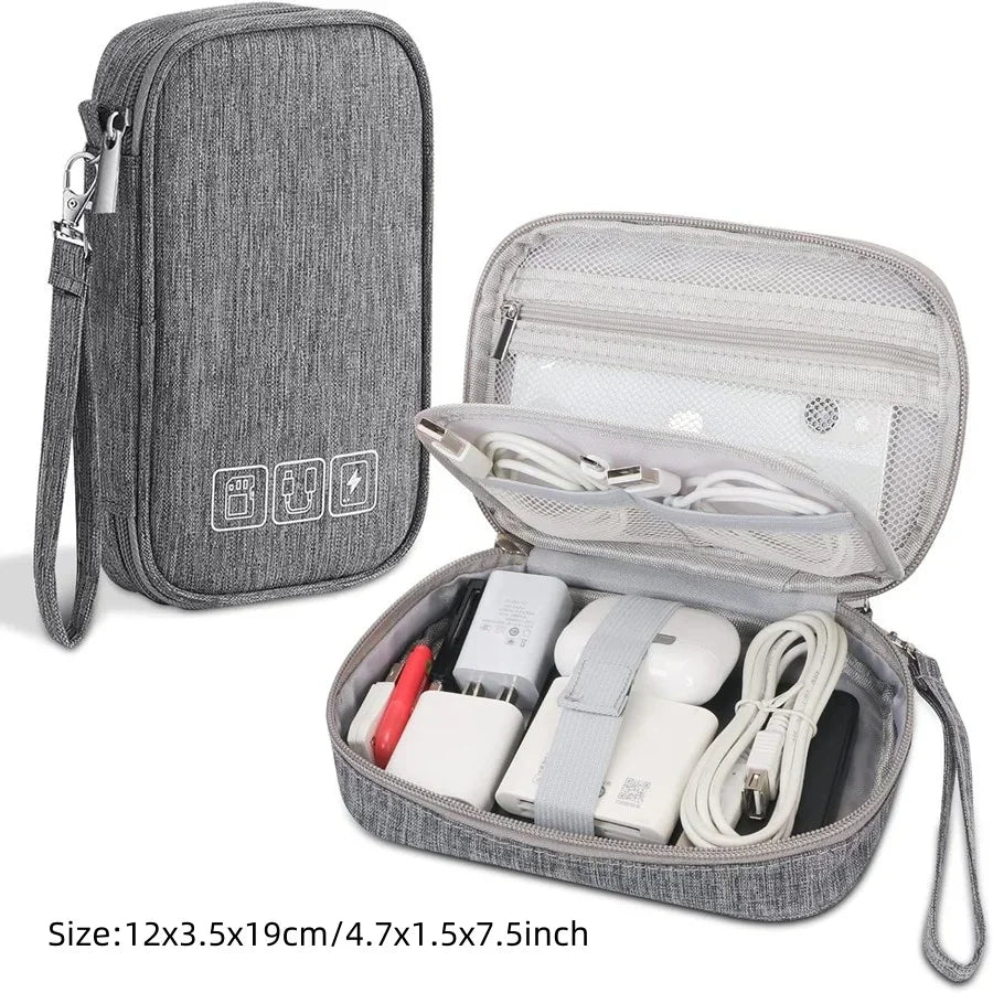 Sac de rangement de câbles étanche, organisateur d'accessoires électroniques numériques, étui de rangement de câbles de voyage Portable pour chargeur de câbles