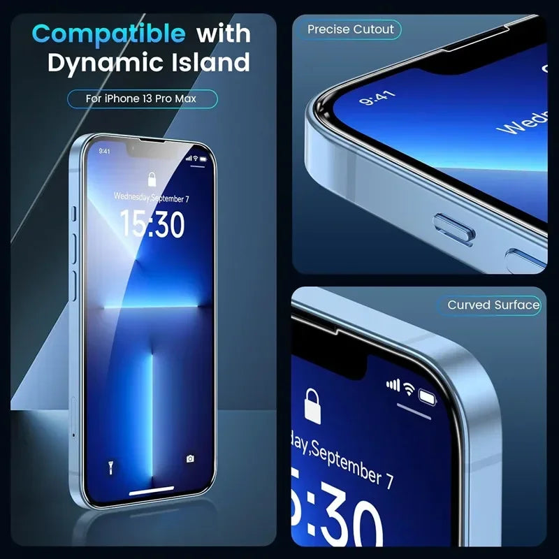 Protecteur d'écran, 5 pièces, en verre trempé pour iPhone 15 13 11 12 14 Pro Max Mini 16 17 8 Plus X XR XS MAX