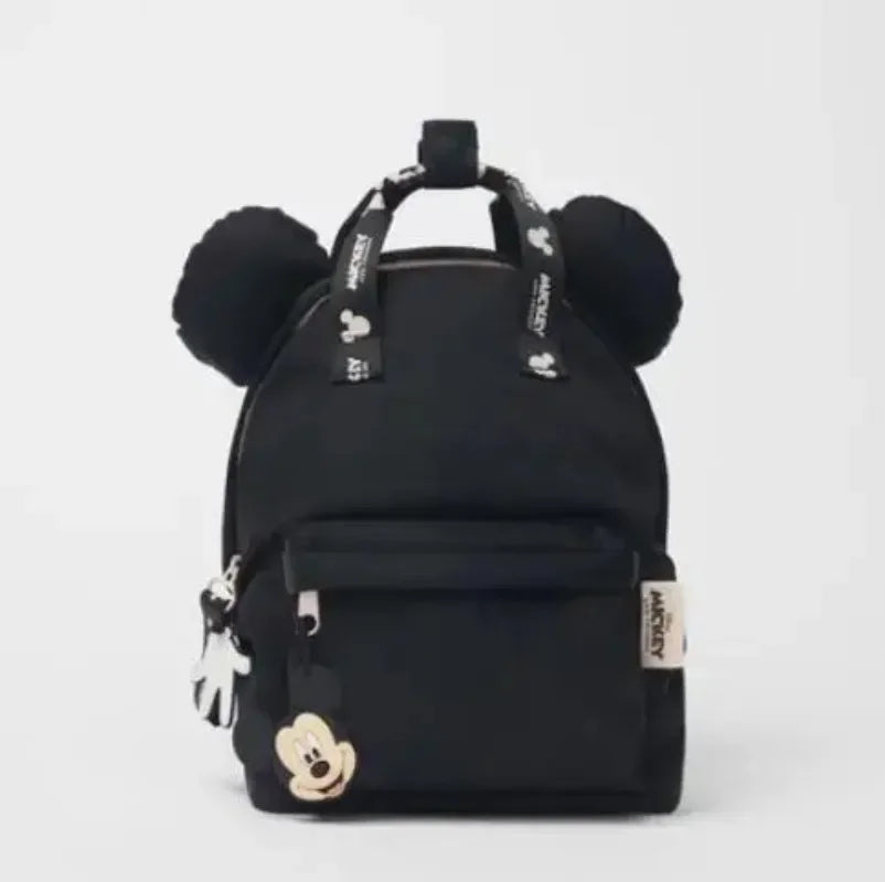 Sac à dos dessin animé Disney Mickey Mouse, sac d'école en toile Minnie pour femmes, sac à dos de grande capacité à la mode