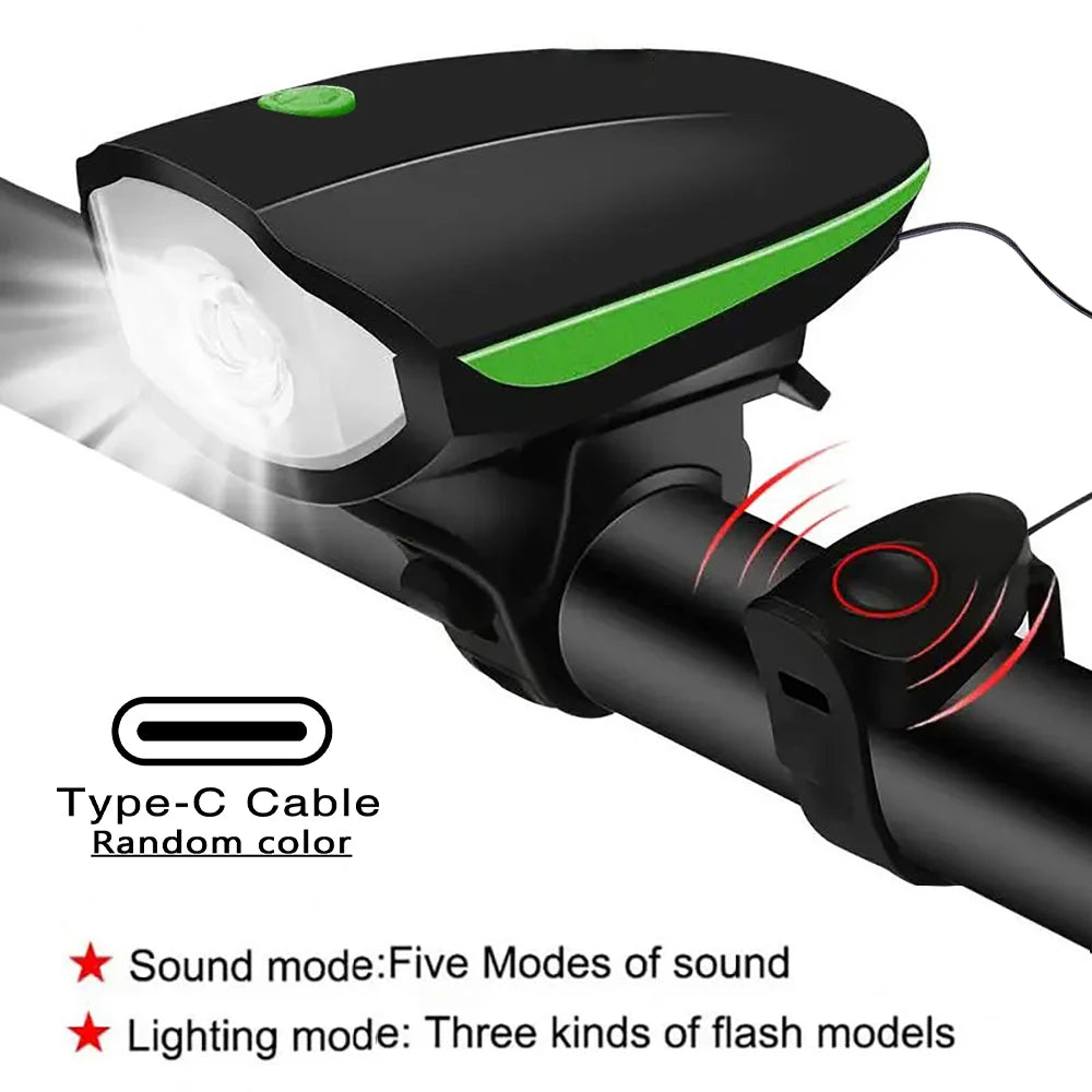 Waterproof 3 Modes Bicycle Headlight USB Rechargeable Mountain Bike LED Flashlight Safety Night Riding Bike Accessories