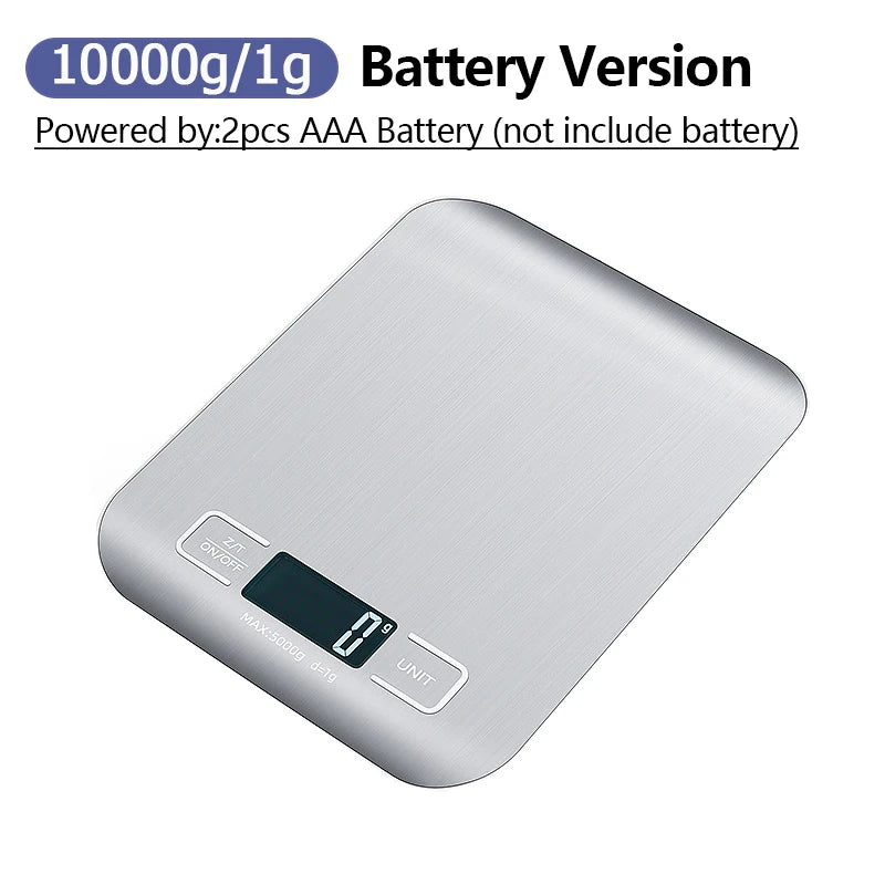 Balance de cuisine 10 kg, balance de cuisine numérique avec fonction de tare, balance électronique de préparation du café, écran LCD en acier inoxydable