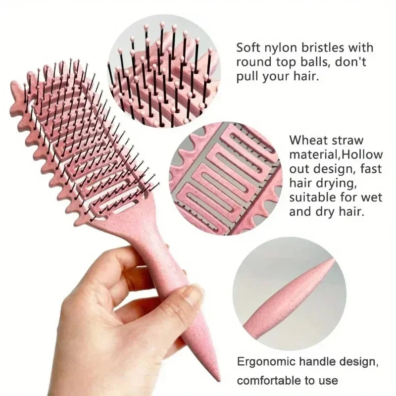 Brosse à cheveux démêlante ajourée pour définir les boucles, peigne pour cheveux emmêlés et bouclés, façonnant les boucles, outils de coiffure