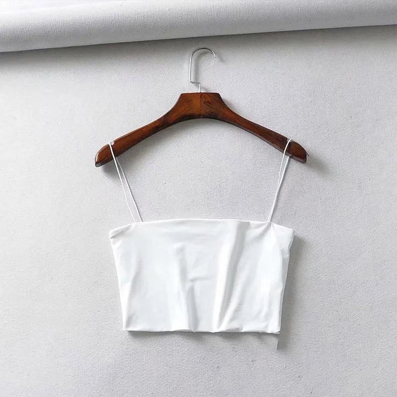 Débardeur court sexy en coton élastique pour femme, collection été 2022
