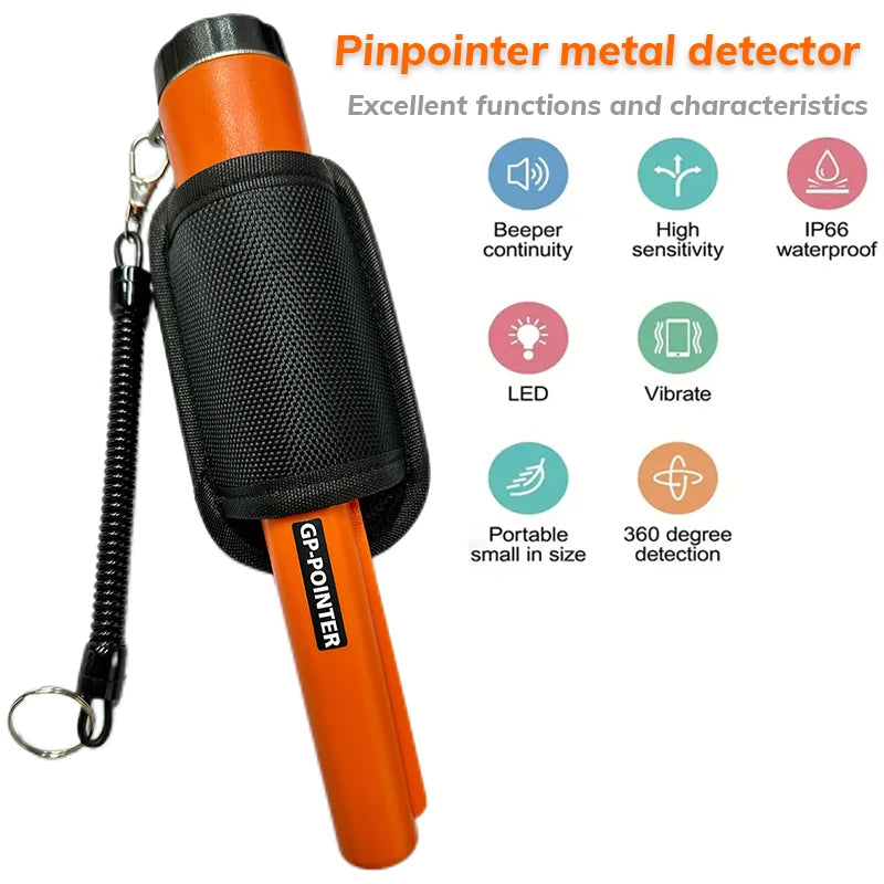 Détecteur de métal portable Détecteur de tige de localisation de métal GP-pointer Étanche IP66 Testeur de métal et d’or pour pièces et or