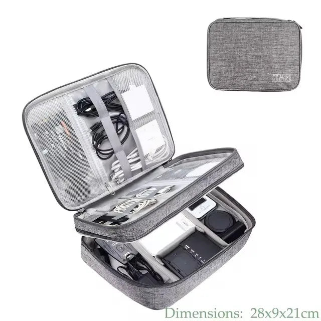 Sac de rangement de câbles étanche, organisateur d'accessoires électroniques numériques, étui de rangement de câbles de voyage Portable pour chargeur de câbles