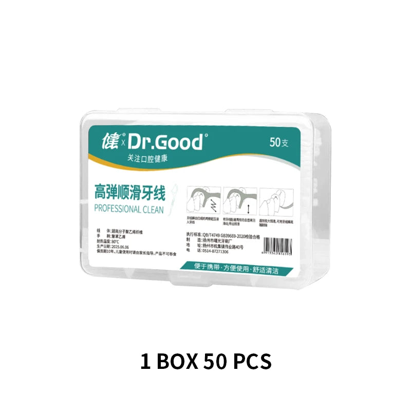 50/100/150/250/500pcs Portable Disposable Dental Floss Plastic Toothpick High-tension Dental Floss Stick Dental Box Oral Care