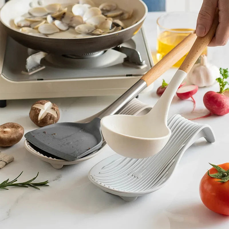 1/4 pièces Porte-cuillères isolé en silicone résistant à la chaleur, set de table, porte-cuillères, étagère à couverts, ustensiles de cuisine