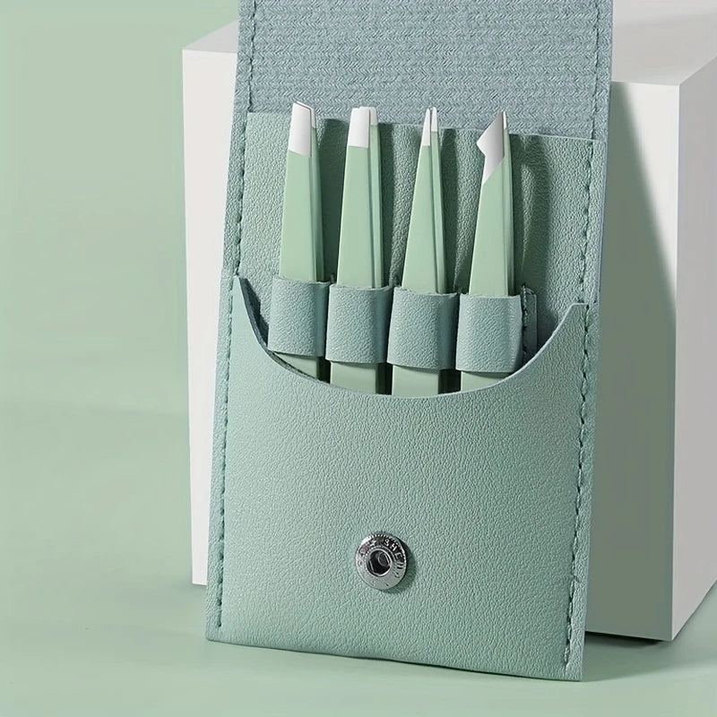 Ensemble de pinces à sourcils Ouriner 4 pièces pinces à sourcils en acier inoxydable ensemble d'outils de beauté professionnels pour la croissance des poils du visage vers l'intérieur