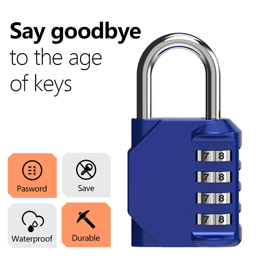 Cadenas de voyage antivol pour sac à dos, petit cadenas à combinaison réinitialisable à 3 ou 4 chiffres, cadenas à code pour valise, cadenas pour bagages
