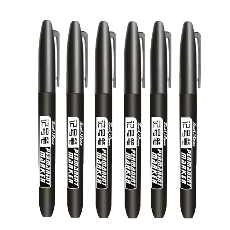 Stylo marqueur Permanent pour dessin Manga, 6 pièces, noir, bleu, rouge, encre étanche, stylos pour croquis, papeterie fournitures scolaires d'art