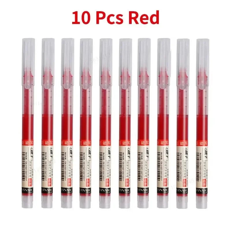 10 Pcs Color Gel pens.Quick Drying Large Capacity，0.5mm, suitable for Students, Note-taking, Marking, Drawing, Bookkeeping.