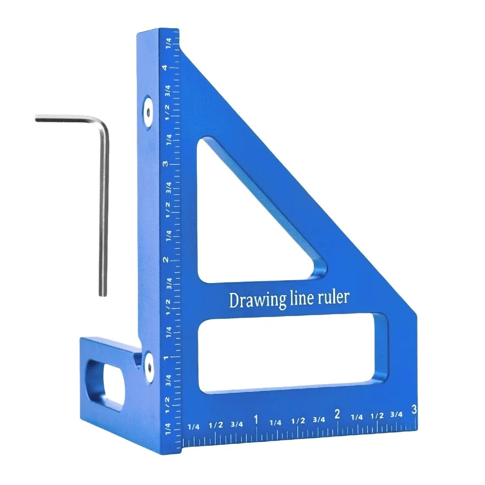 Règle de mesure multi-angle en aluminium 45 ° 90 °, rapporteur carré pour le travail du bois, règle triangulaire à onglet, outil de traçage utilitaire
